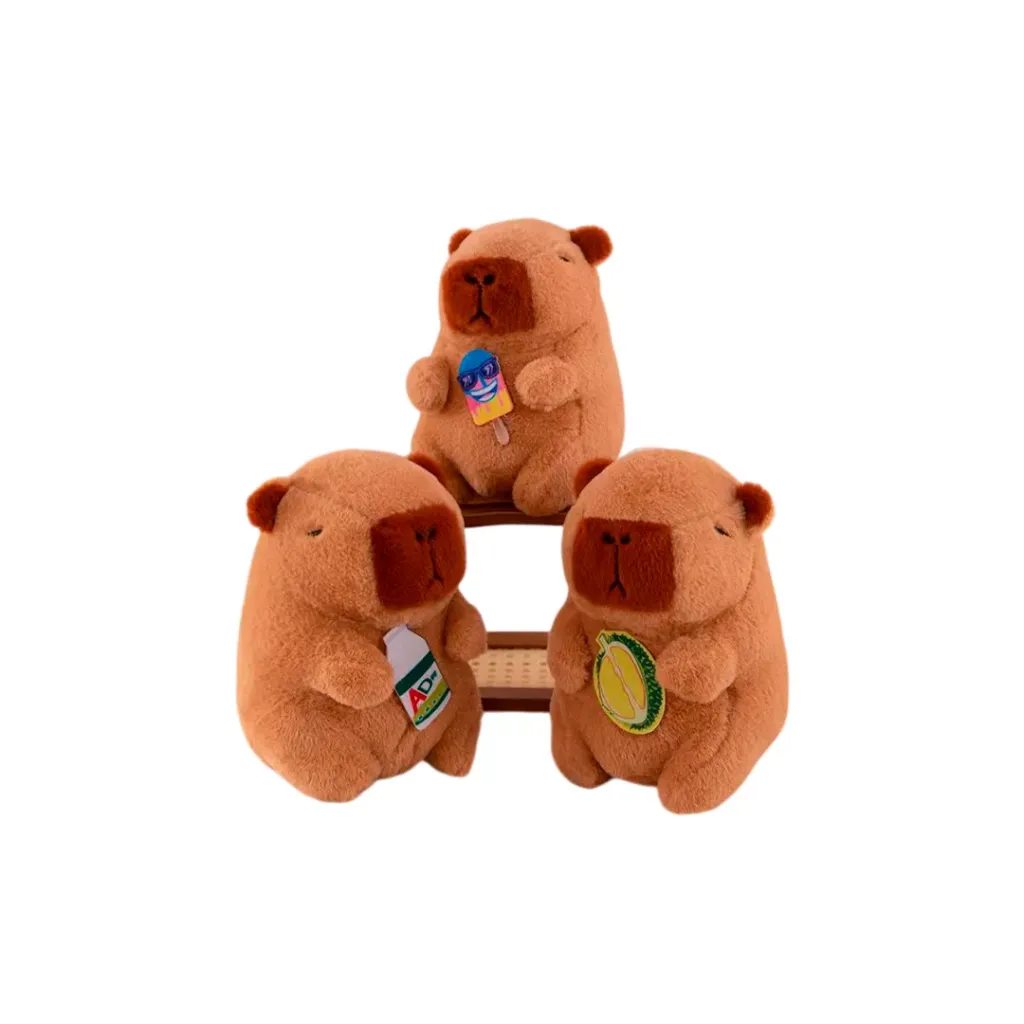 [0-102] VN PELUCHE CAPIBARA CON PALETA 8 PULGADAS