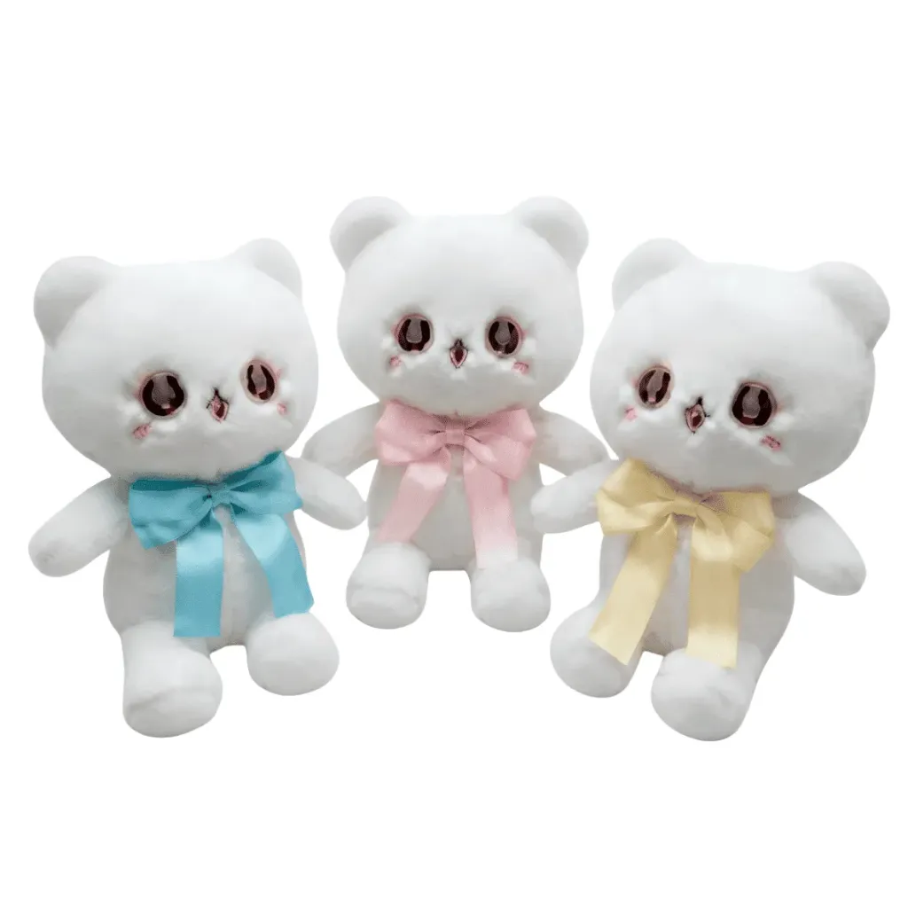 [0-114] VN PELUCHE GATITA CON LAZO 8 PULGADAS