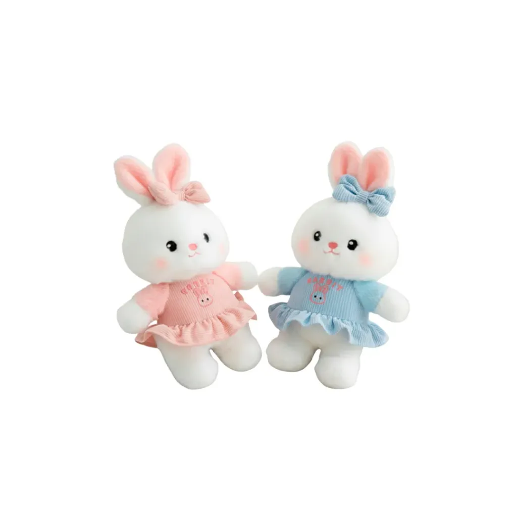 [0-121] VN PELUCHE CONEJO CON VESTIDO 8 PULGADAS