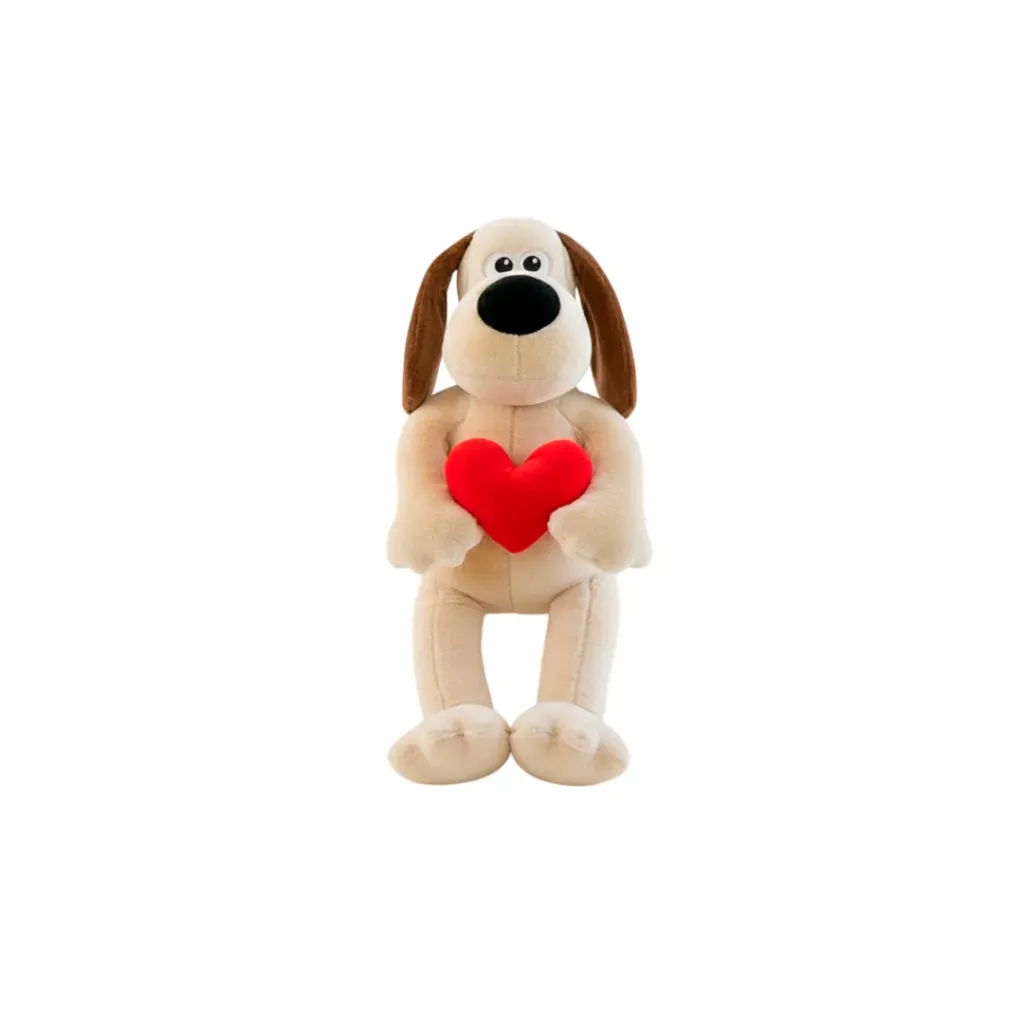[0-138] PELUCHE PERRO GUARDIAN CON CORAZON 70CM