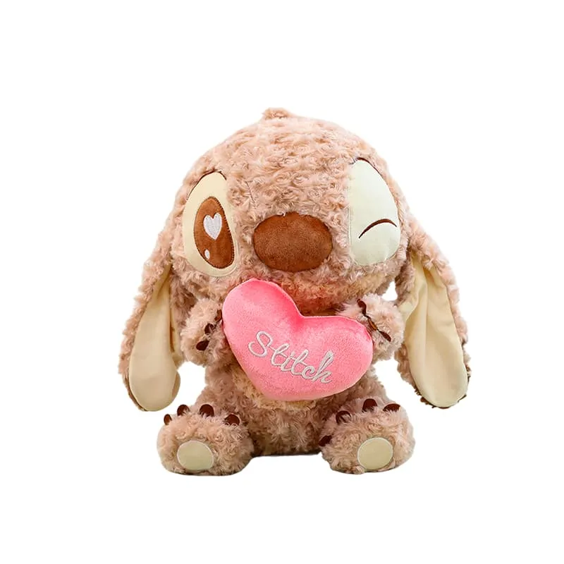 [0961-19] VN PELUCHE STITCH MARRON CON CORAZON 40CM