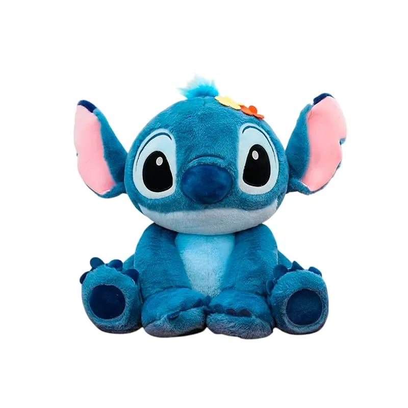 PELUCHE STITCH SENTADO CON FLOR 45CM