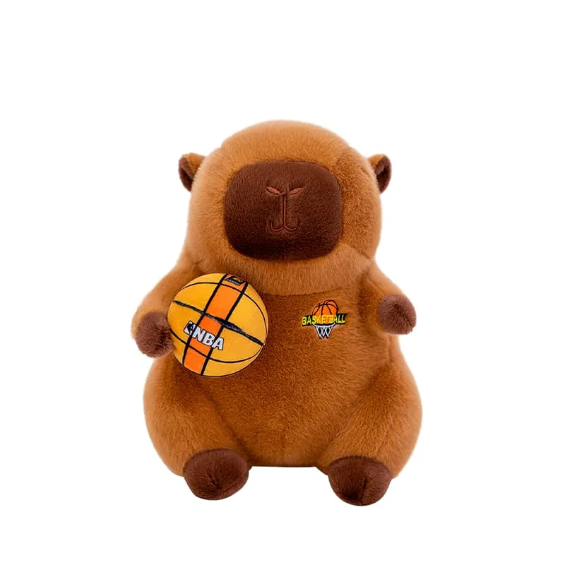 [0961-30] VN PELUCHE CAPIBARA BASKETBALL AMARILLO 40CM