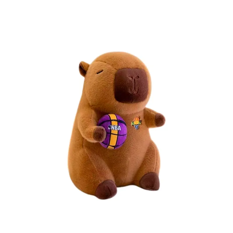 [0961-31] VN PELUCHE CAPIBARA BASKETBALL MORADO 40CM