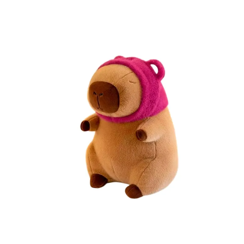 [0961-37] VN PELUCHE CAPIBARA CON CAPUCHA DE LOTSO 40CM